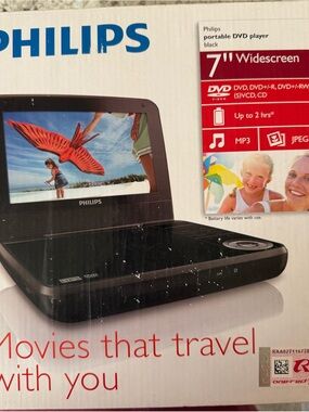 Philips Black Portable 7" DVD Player with Widescreen Display